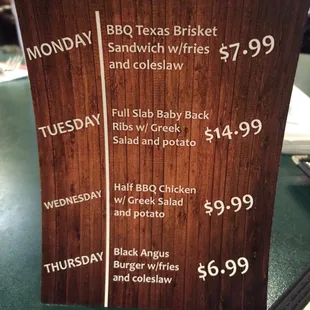 We are trying Tuesday special