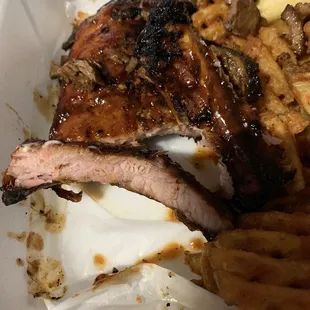 a close up of a plate of food