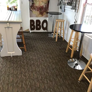 Updated seating....very limited before, so now they have a few more spots to sit!