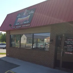 the front of the restaurant