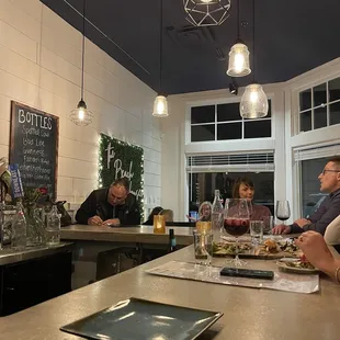 Dining at the bar