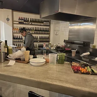 Kitchen open to the restaurant