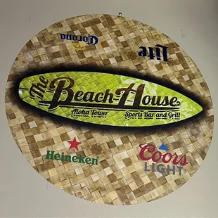 a surfboard on the wall