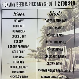 menu