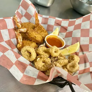 Coconut shrimp and calamari