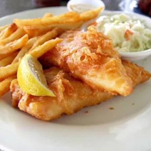 a plate of fish and chips