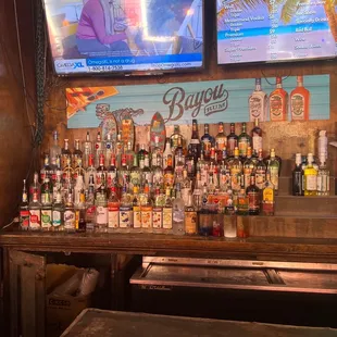 a bar with a lot of liquor