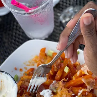 Buffalo loaded fries