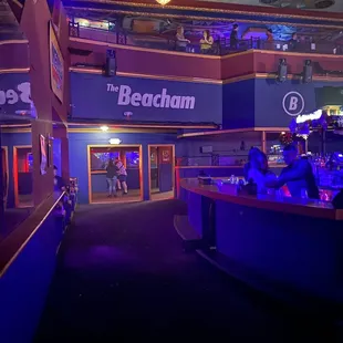 a view of the bar and lounges