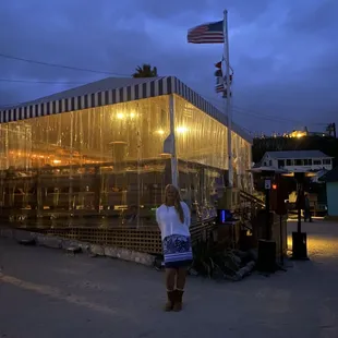 Our tent is up to protect our guests from the elements