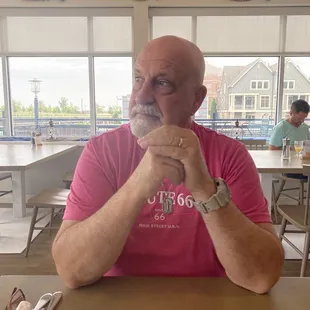 a man sitting at a table