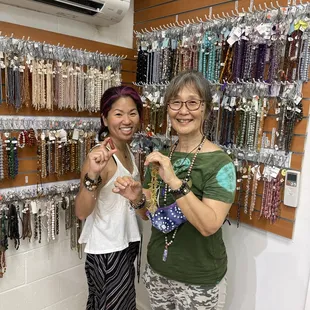 Pauline and Jamie surrounded by beads! 2022