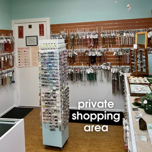 New private shopping area for one-to-one appointments! 4/2022