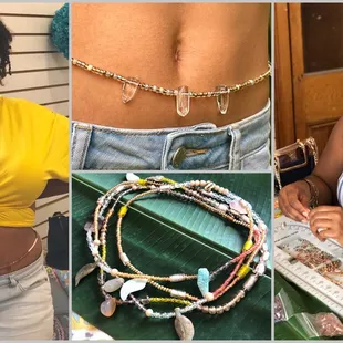 We can help you make your own waist beads, or sell you some that are already made!