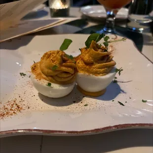 2 of the 4 deviled eggs that came with the order