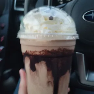 Andes mint mocha, blended with swirls and whipped cream