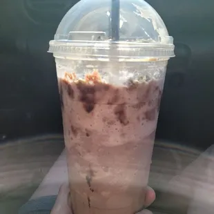 Large blended Andes mint mocha with everything