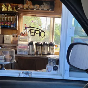 a view from inside of a car