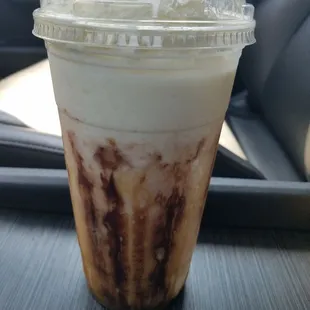 Vanilla bean blended drink loaded with squirts of crap full of sugar, sugar, sugar!!!