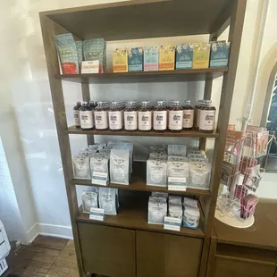 Locally made flavored syrups and roasted coffee beans