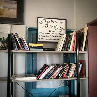 a shelf of books