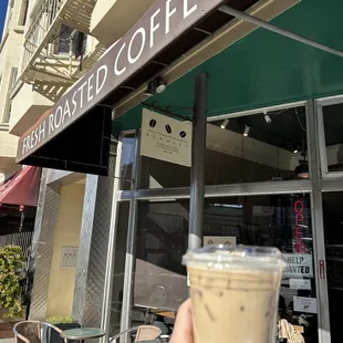 iced latte and exterior
