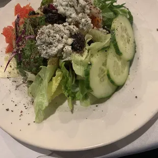 Salad w/ House-made Raspberry Vinaigrette  &amp; Dry Bleu. With local California raisins