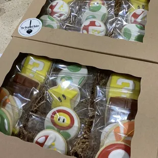 Super Mario themed sugar cookies