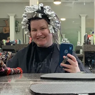 Getting my hair done