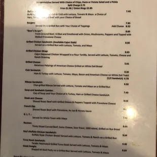 menu