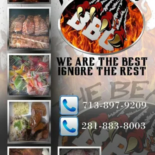 the menu for the beast bbq