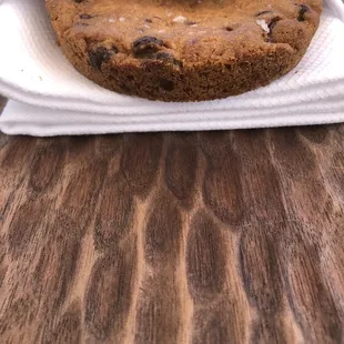 a cookie on a napkin