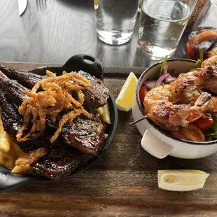 Lamb chops with shrimp perfection