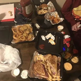 a table full of food