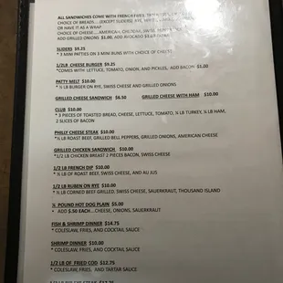 menu