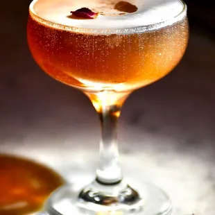 'Roses in the Winter' clarified cocktail.