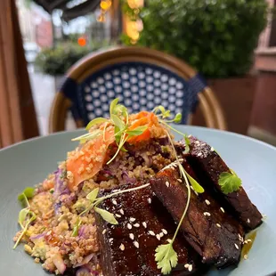 Slow Roasted Brisket Quinoa Bowl.