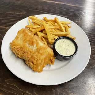 a plate of fish and chips