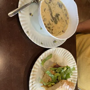 Soup and half sandwich