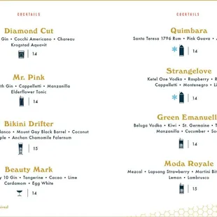 Cocktail Menu