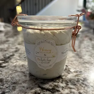 a jar of honey butter