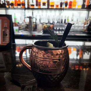Seasonal Moscow Mule. Great drinks and great bartenders!