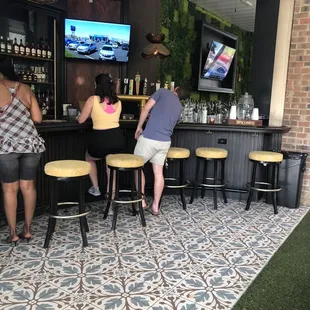 Outdoor bar area