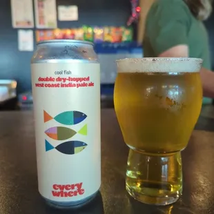 Orange county Everywhere double dry hopped IPA called Cool Fish.