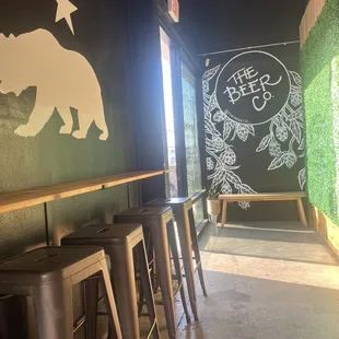 a wall with a bear on it