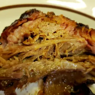 Smoke ring and meaty ribs, you can see how moist the meat is.