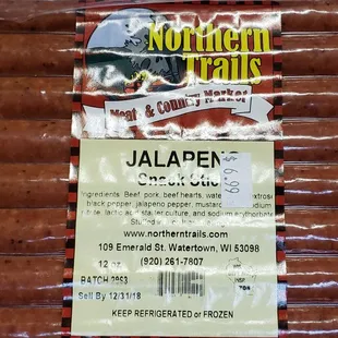 a package of jalapeno sausages