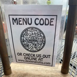 Menu QR code