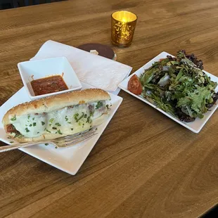 Meatball Sandwich ($12) comes with side salad!