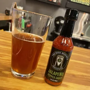 Beer and hot sauce